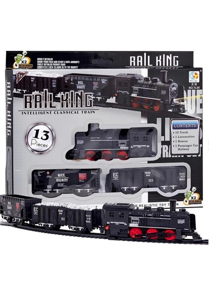 Pilli Tren Seti 13 Parça Çocuk Için Eğlenceli ve Hareketli Tren Oyuncağı
