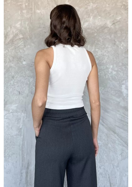 Kadın Likralı Taşlı Sıfır Kol Bluz P-00017700 modelleri