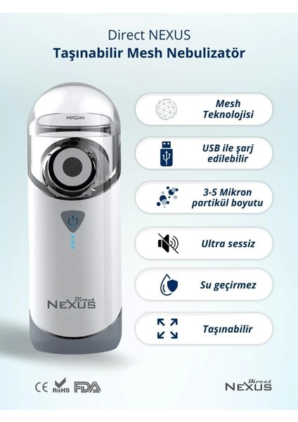 Çocuk Direct Nexus Taşınabilir Mesh Hava Makinesi Nebulizatör fırsatları