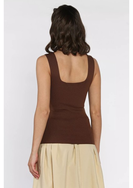 Kare Yaka Askılı Likralı Kadın Triko Bluz P-00017658 modelleri