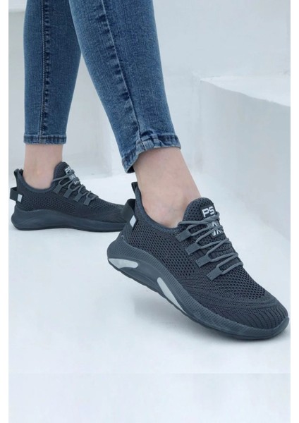 Kadın Sneaker Casual Rahat Bağcıklı Fileli Triko Spor Ayakkabı 1021-101-0014
