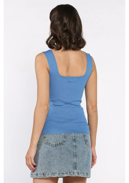 Kare Yaka Askılı Likralı Kadın Triko Bluz P-00017658 modelleri