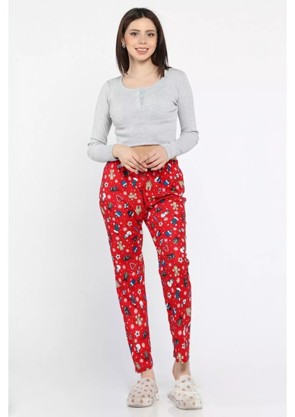 Kadın Desenli Polar Pijama Altı P-00014679