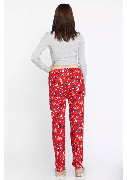 Kadın Desenli Polar Pijama Altı P-00014679