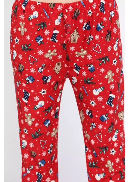 Kadın Desenli Polar Pijama Altı P-00014679