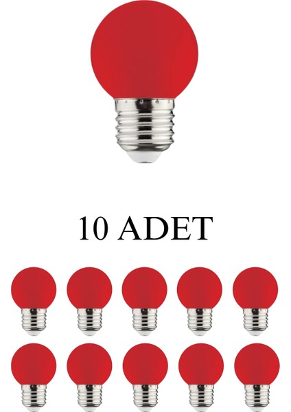 Horoz 001-017-0001 Rainbow Smd LED Ampul Kırmızı 1W E27 Duy - 10’lu Paket