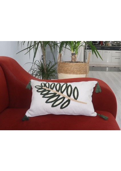 Punchnakışlı Dekoratif Kırlent Kılıfı Tekli Dikdörtgen