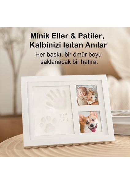 Bebek El Ayak Izi Seti, Kil Hamur ile Kişiselleştirilen Anı Çerçeveli Hatıra Kiti, Yenidoğan Hediye