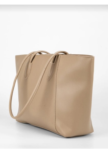 Kadın Shopper Uzun Iki Askılı Vizon Fermuarlı El ve Omuz Çantası modelleri