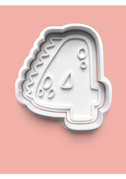 4 Numara Dinozor Figürlü Kurabiye Kalıbı ve Şeker Hamuru Kalıbı - Dört Rakamı