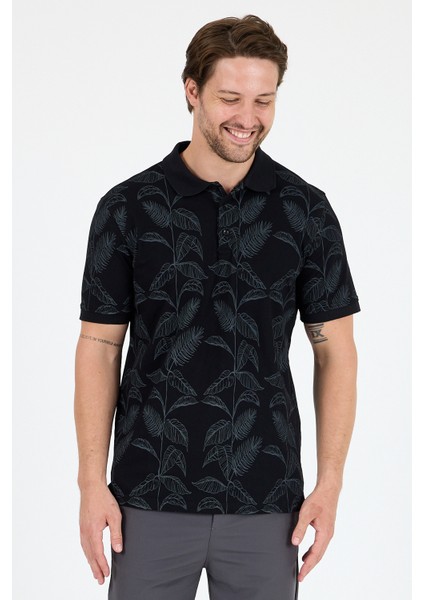 Erkek Polo Yaka Desenli T-Shirt – %95 Pamuk %5 Elastan – Şık, Esnek ve Rahat Kısa Kollu Tişört 0033