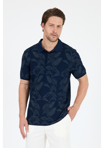 Erkek Polo Yaka Desenli T-Shirt – %95 Pamuk %5 Elastan – Şık, Esnek ve Rahat Kısa Kollu Tişört 0033