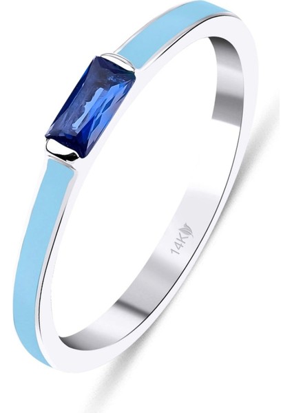 14 Ayar Altın Mavi Mineli Taşlı Yüzük KRS194-14GRZ fırsatları