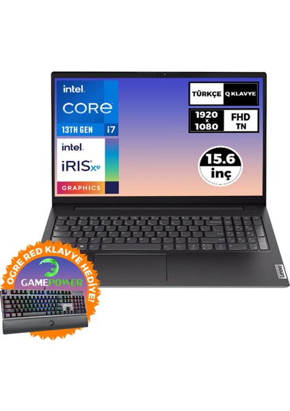 V15 Gen 4 I7-1355U 40GB 4tb SSD 15.6" Fhd W11P Laptop + Klavye 83A100GPTR 023