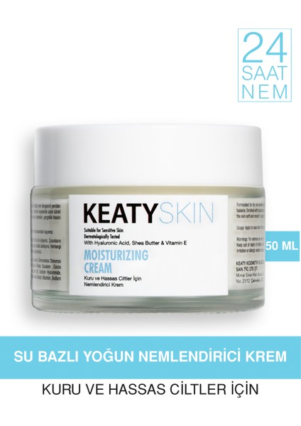 Su Bazlı Yoğun Nemlendirici Krem | 24 Saat Derin Nem | Kuru & Hassas Ciltler Için | Hyaluronik Asit + Shea Butter + E Vitamini