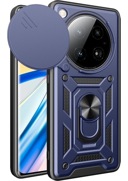 Infinix Zero 40 5g Kılıf Pars Yüzüklü Standlı Darbe Korumalı Lacivert