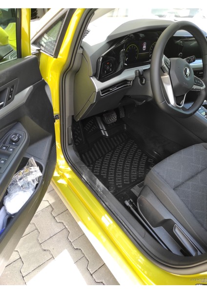 Volkswagen Golf 8 Otomatik 3D Siyah Havuzlu Paspas 2021 ve Sonrası