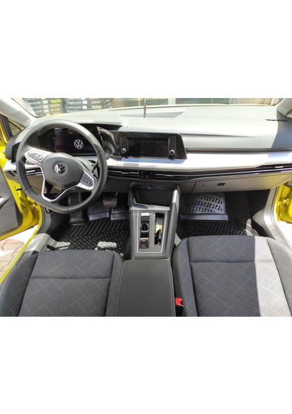 Volkswagen Golf 8 Otomatik 3D Siyah Havuzlu Paspas 2021 ve Sonrası