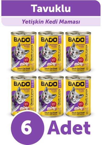Yetişkin Yaş Kedi Maması Tavuk Etli 400GR 6lı