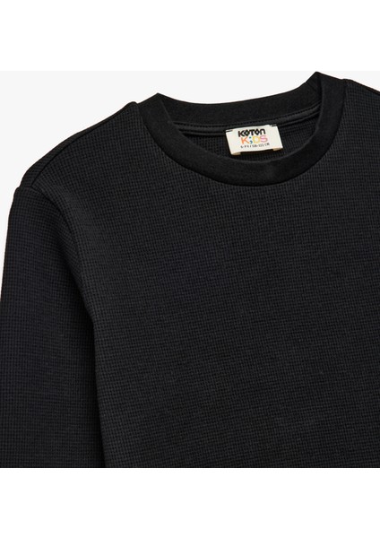 Bisiklet Yaka Pamuklu Basic Uzun Kollu Tişört modelleri