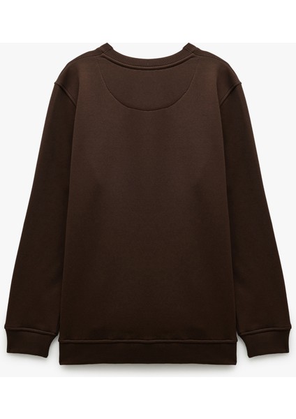 Pamuklu Uzun Kollu Bisiklet Yaka Erkek Basic Sweatshirt fırsatları