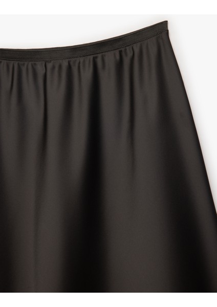 Standart Bel Regular Fit Saten Midi Etek modelleri