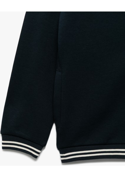 Pamuklu Cepli Şerit Detaylı Kolej Yaka Uzun Kollu Fermuarlı Bomber Ceket fırsatları