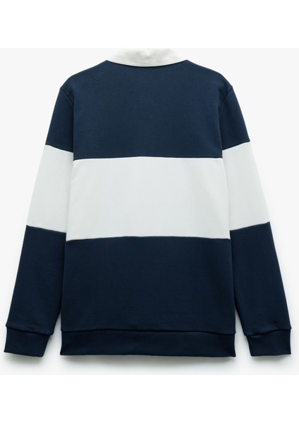 Uzun Kollu Şardonlu Renk Bloklu Polo Yaka Lisanslı Yale Sweatshirt fırsatları