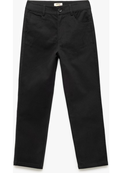 Pamuklu Düğmeli Cep Detaylı Basic Pantolon