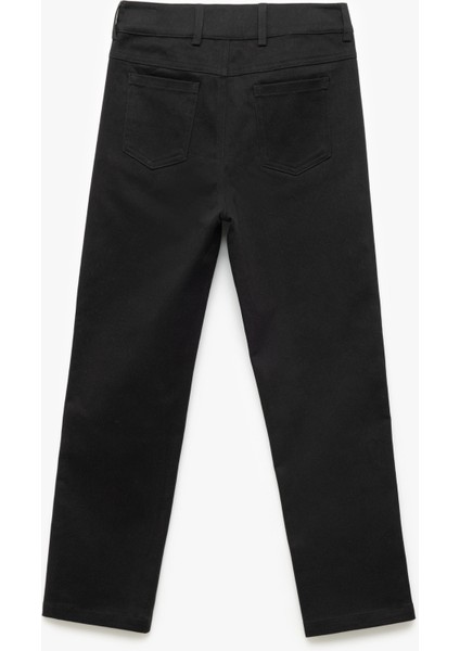 Pamuklu Düğmeli Cep Detaylı Basic Pantolon