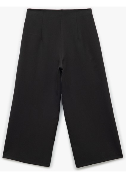 Yüksek Bel Culotte Fit Kısa Geniş Paça Kumaş Pantolon fiyatları