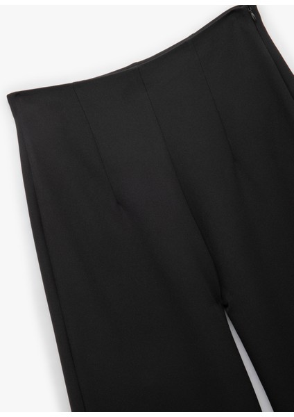 Yüksek Bel Culotte Fit Kısa Geniş Paça Kumaş Pantolon modelleri
