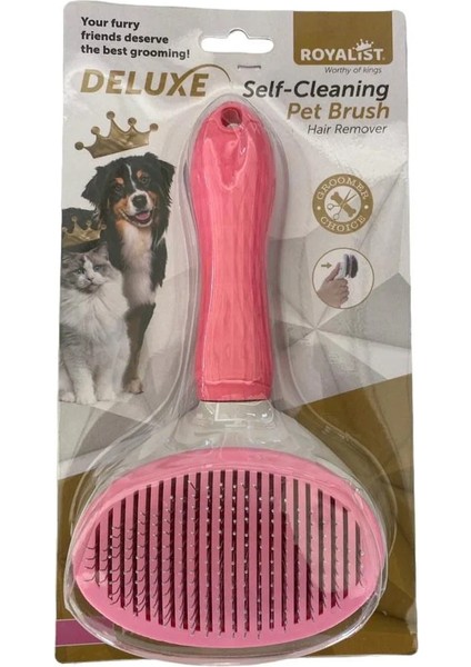 Deluxe Self-Cleaning Pet Brush Pink