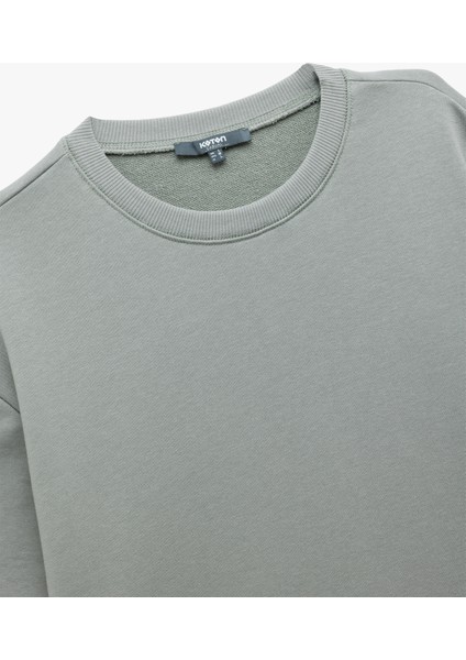 Kısa Kollu Bisiklet Yaka Şardonlu Basic Oversize Tişört indirimleri
