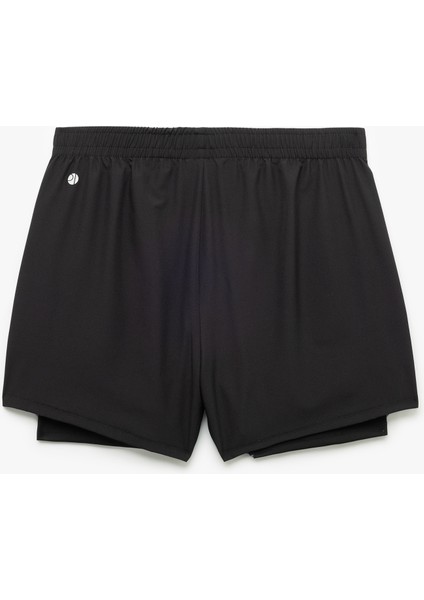 Slim Fit Cep Detaylı Paraşüt Kumaş Beli Lastikli Taytlı Spor Şort