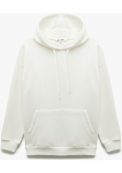 Üç Iplik Şardonlu Kanguru Cepli Basic Kapüşonlu Sweatshirt modelleri