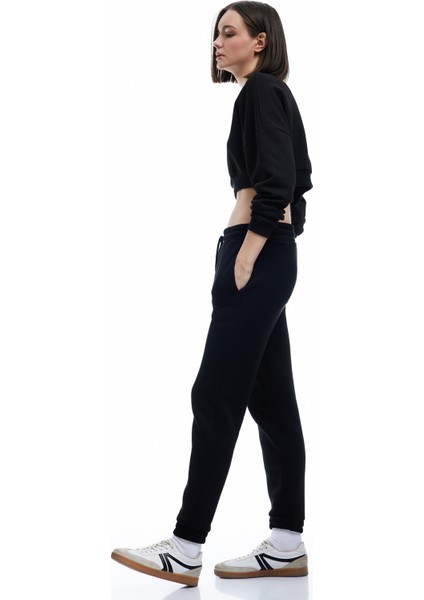 Beli Bağcıklı Şardonlu Yüksek Bel Oversize Jogger Spor Eşofman Altı fiyatları