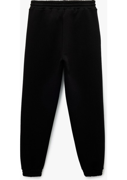Beli Bağcıklı Şardonlu Yüksek Bel Oversize Jogger Spor Eşofman Altı fırsatları