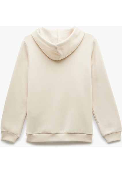 Kapüşonlu Şardonlu Kedi Nakış Detaylı Kanguru Cepli Sweatshirt fırsatları
