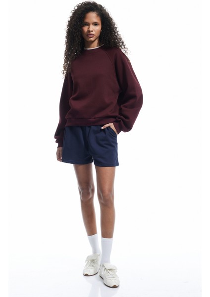 Üç Iplik Şardonlu Dikiş Detaylı Bisiklet Yaka Oversize Sweatshirt fiyatları