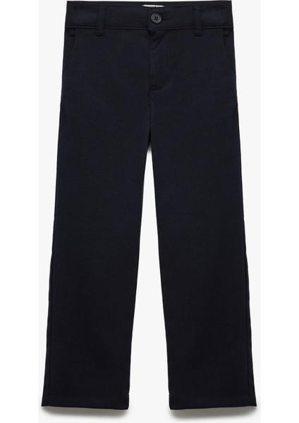 Cepli Düğme Detaylı Viskon Karışımlı Pantolon