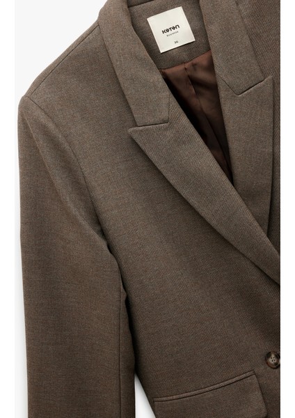 Çift Cepli Uzun Kollu Kruvaze Blazer Ceket indirimleri