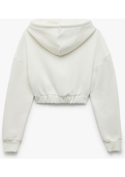 Korse Detaylı Fermuarlı Kapüşonlu Şardonlu Crop Sweatshirt indirimleri