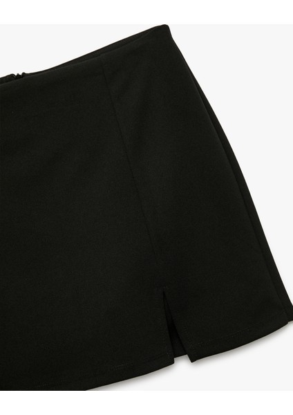 Krep Scuba Kumaş Mini Şort Etek