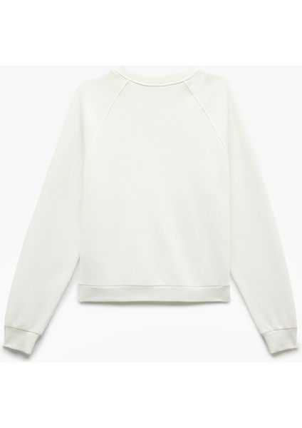 Şardonlu Uzun Kollu Bisiklet Yaka Basic Oversize Sweatshirt fırsatları