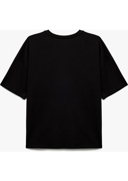 Bisiklet Yaka Yarım Kollu Baskılı Oversize Spor Tişört fiyatları