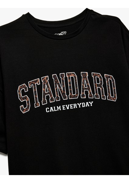 Bisiklet Yaka Yarım Kollu Baskılı Oversize Spor Tişört modelleri