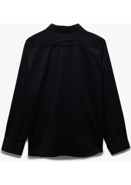 Regular Fit Uzun Kollu Yarım Italyan Yaka Gömlek modelleri