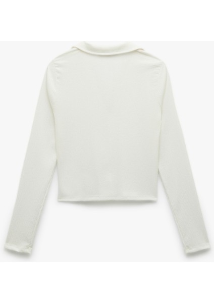 Gömlek Yaka Uzun Kollu Düğmeli Slim Fit Tişört fırsatları