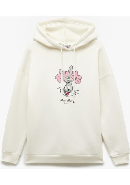 Bugs Bunny Lisanslı Arkası Baskılı Şardonlu Uzun Kollu Kapüşonlu Oversize Sweatshirt fırsatları